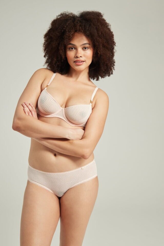 Nudea Sheer Deco Hipster Brief – Blush Pink