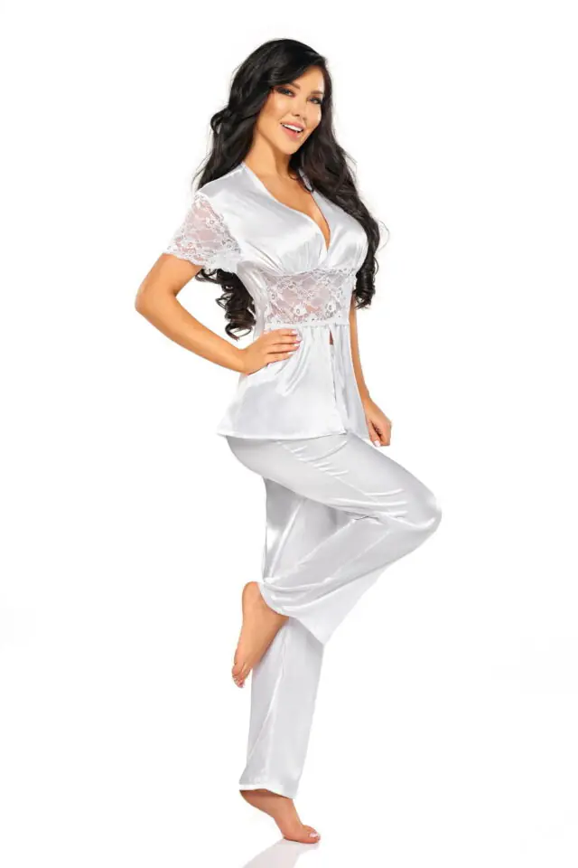 Beauty Night Missy Satin Pyjama Set – White