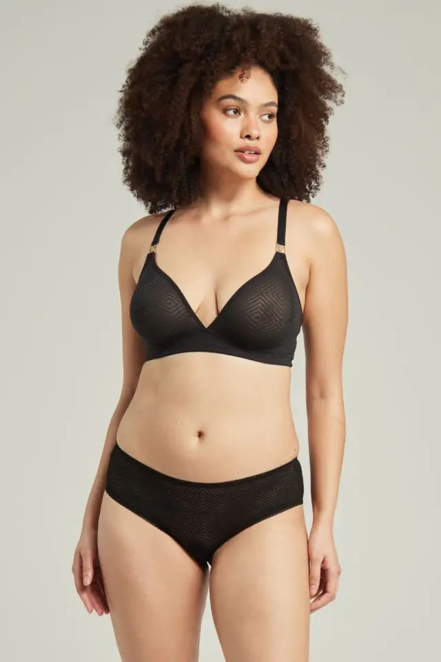 Nudea Sheer Deco Hipster Brief – Black