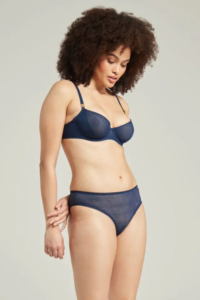 Nudea Sheer Deco Lift Balcony Bra – Navy