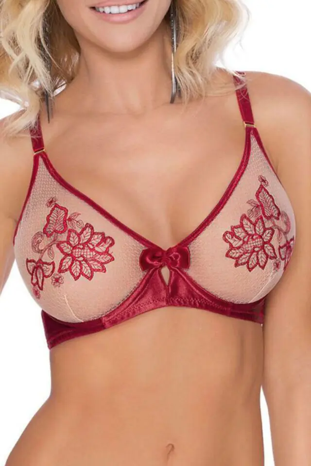 Roza Mehendi Soft-Cup Bra – Claret