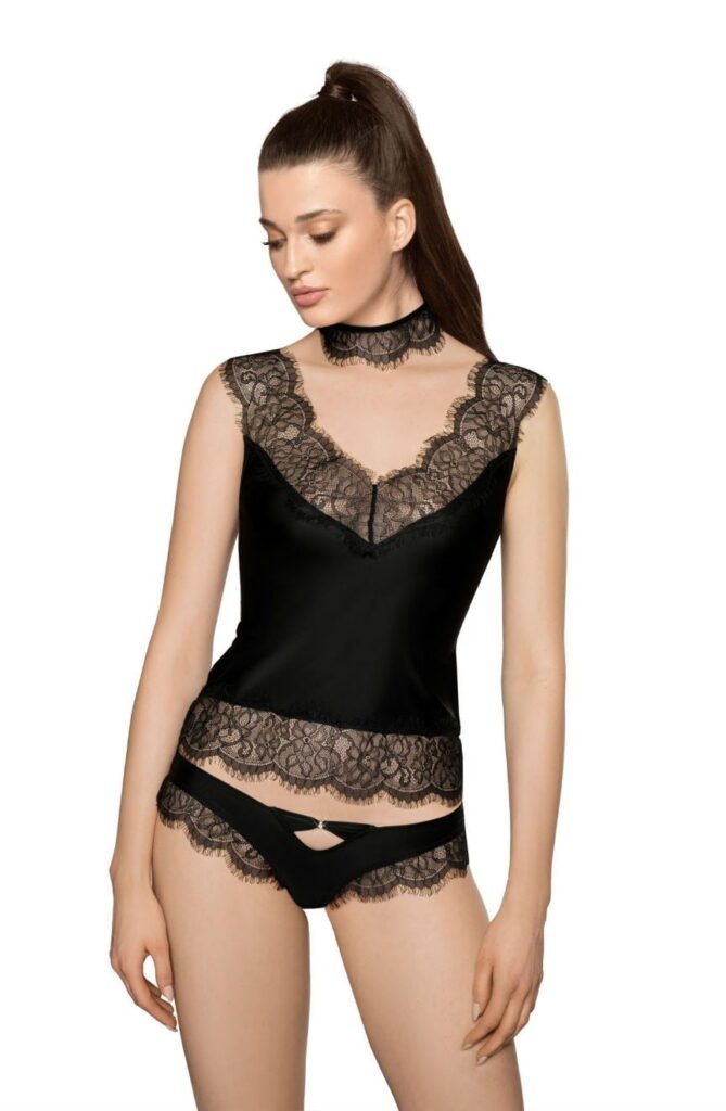Roza Sija Lace Camisole Top – Black